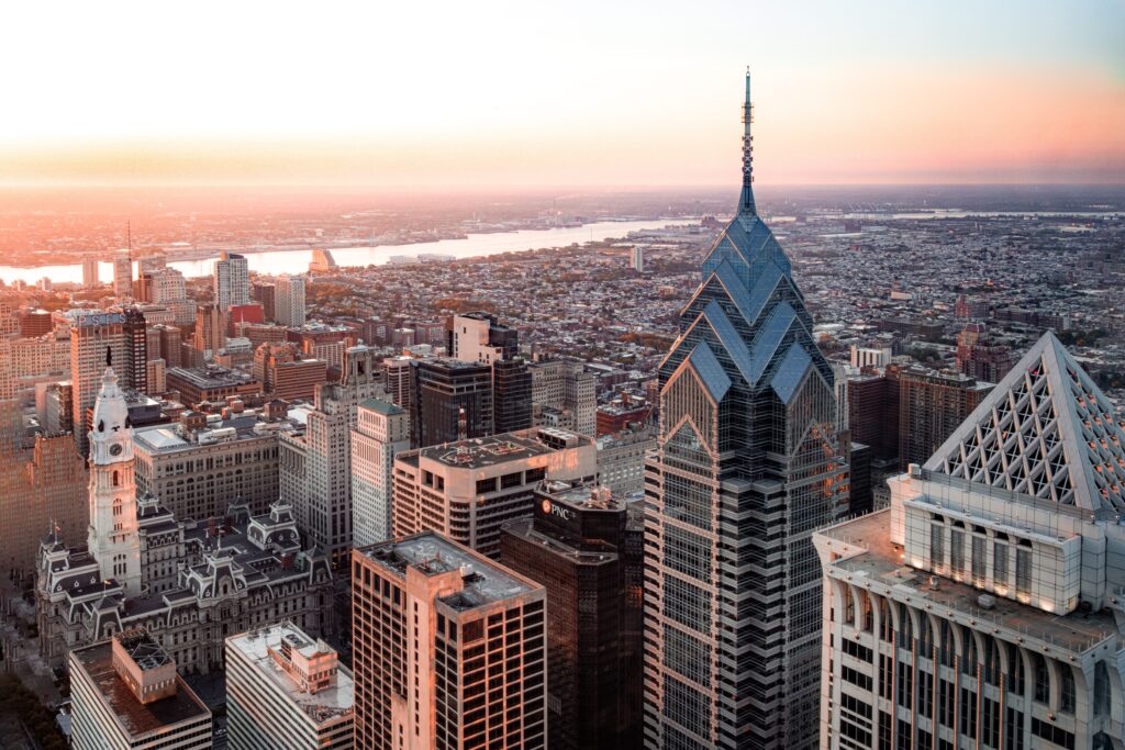 Philadelphia downtown panorama, Center City, Pennsylvania