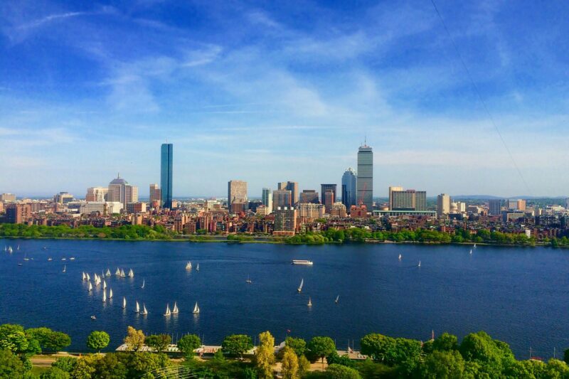 Boston skyline, Charles River, Massachusetts