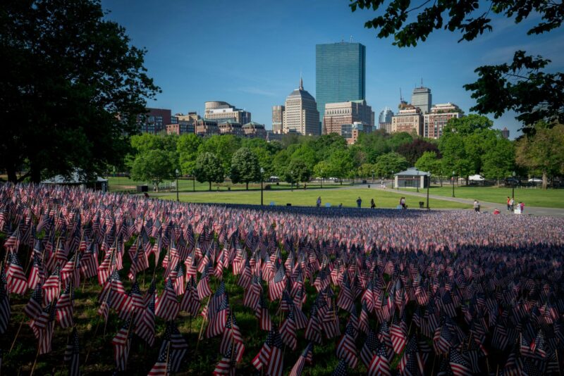 Boston Common, Memorial Day flags, Boston, Massachusetts