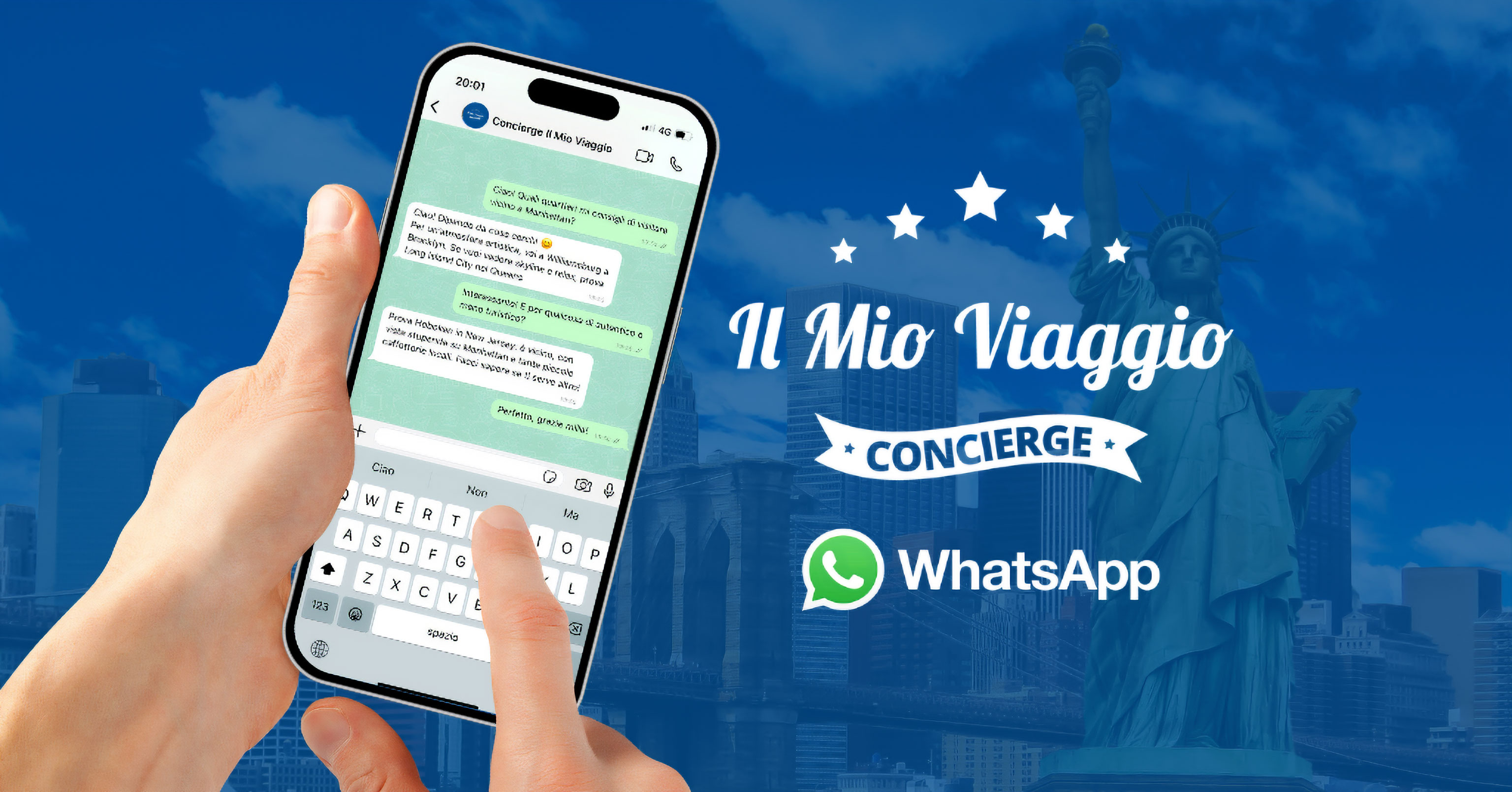 Il Mio Viaggio a New York Concierge, WhatsApp, smartphone